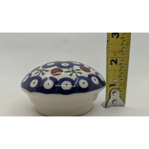 Replacememt lid Polish Pottery Boleslawiec Vase Peacock Pattern unmarked - Picture 5 of 9